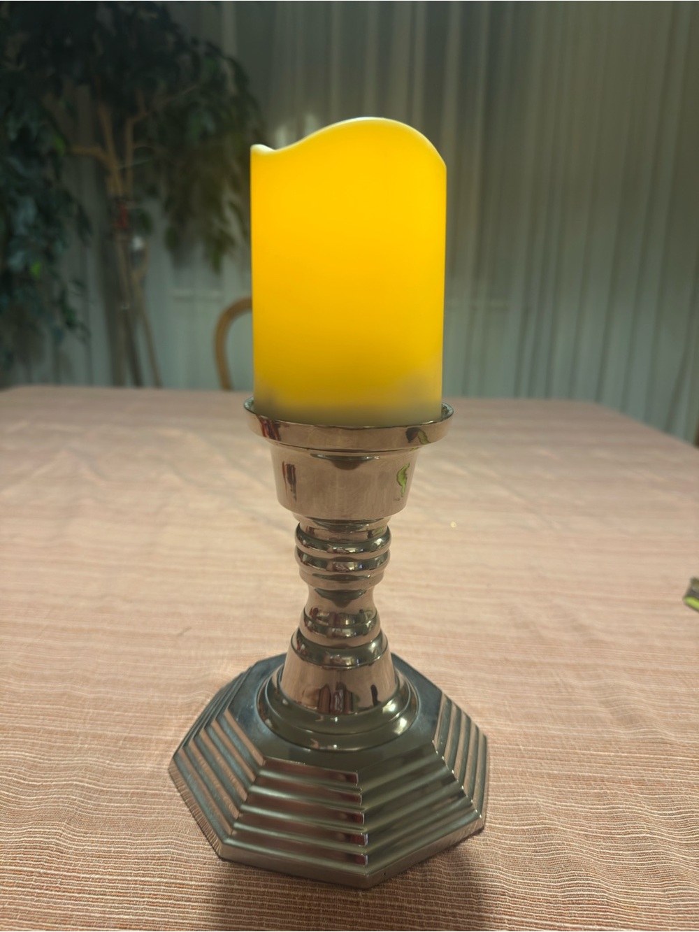 Vintage Silver Tone Candlestick Holder